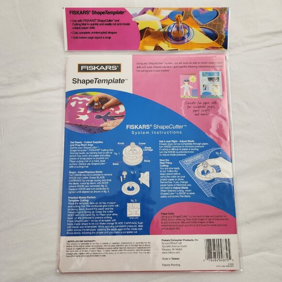Fiskars Shape Template Plastic Pink Beach Girl Doll - Picture 5 of 5